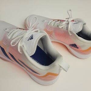 Adidas Women's White and Peach Sneakers